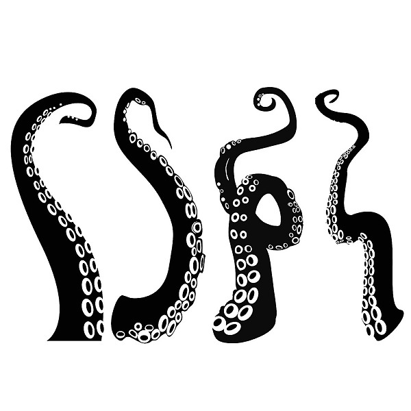 

PandaHall PVC Wall Stickers, for Home Living Room Bedroom Decoration, Rectangle, Black, Octopus Pattern, 230x590x4mm, 4sheet/set Plastic...