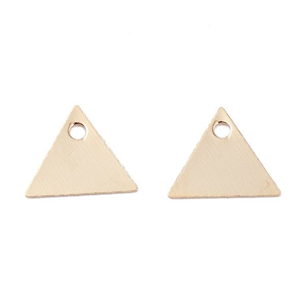

PandaHall Brass Charms, Long-Lasting Plated, Triangle, Real 24K Gold Plated, 6.5x7.5x0.2mm, Hole: 1mm Brass Triangle