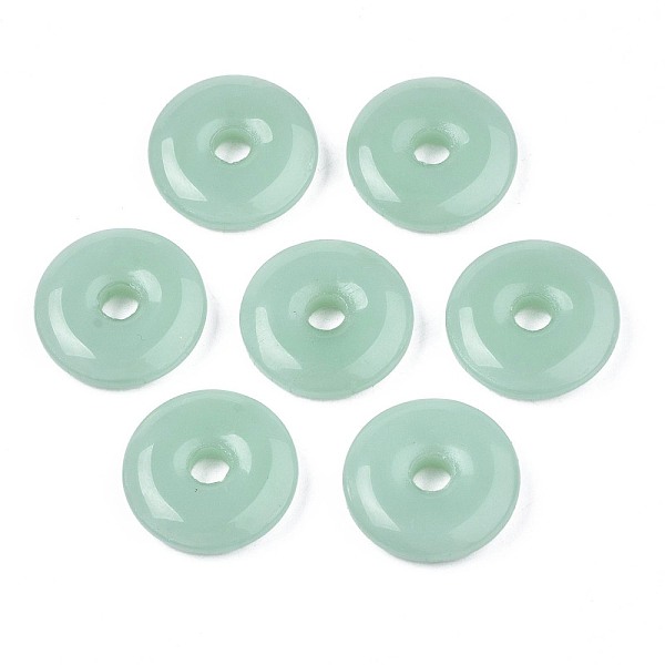 

PandaHall Transparent Spray Painted Glass Beads, Peace Buckle, Dark Sea Green, 19x4.5mm, Hole: 4mm Glass Disc