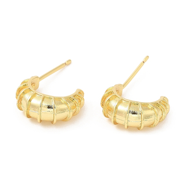 

PandaHall Rack Plating Brass Ear Studs for Women, Lead Free & Cadmium Free, Long-Lasting Plated, Real 18K Gold Plated, 14x6mm Brass