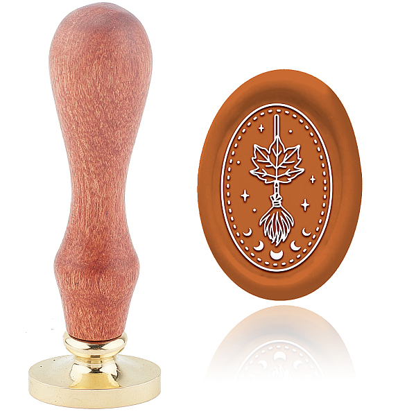 

PandaHall CRASPIRE Wax Seal Stamp Broom Maple Leaf Moon Phase Sealing Wax Stamps 20×30mm Removable Brass Head Sealing Stamp with Wooden...