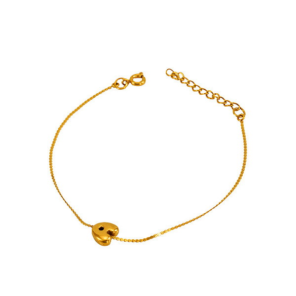

PandaHall 304 Stainless Steel Serpentine Chain Bracelets, Chunk Letter Link Bracelets for Women, Real 18K Gold Plated, Letter A, 6.50 inch...