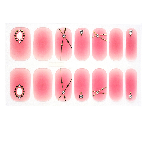 

PandaHall Full Cover Nombre Nail Stickers, Self-Adhesive, for Nail Tips Decorations, Pale Violet Red, 24x8mm, 14pcs/sheet Paper Others