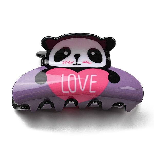 

PandaHall Panda Shape PVC Claw Hair Clips, for Woman Girl Thick Hair, Dark Orchid, 46x84x43mm PVC Panda