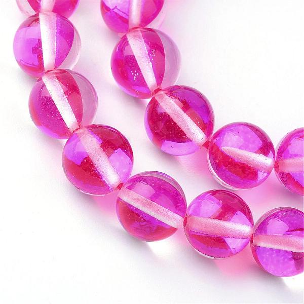 

PandaHall Synthetic Moonstone Beads Strands, Holographic Beads, Dyed, Round, Deep Pink, 8mm, Hole: 1mm, about 45~47pcs/strand, 14~15 inch...