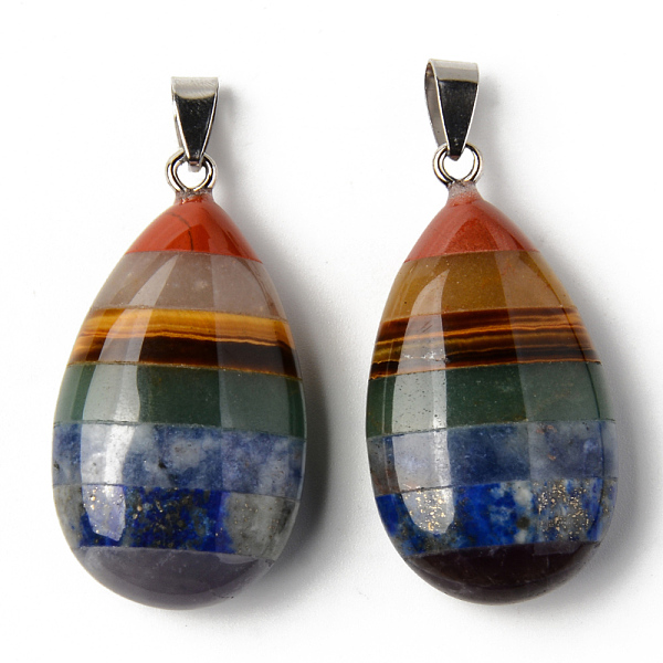

PandaHall Chakra Style Assembled Natural Amethyst & Lapis Lazuli & Sodalite & Green Aventurine & Tiger Eye & Topaz Jade & Red Jasper...