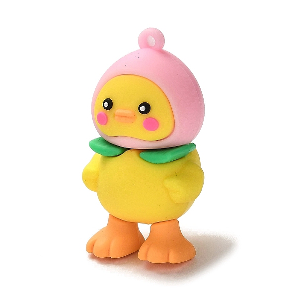 

PandaHall PVC Plastic Pendant, Duck, Pink, 52x28.5x27mm, Hole: 3mm PVC Duck Pink