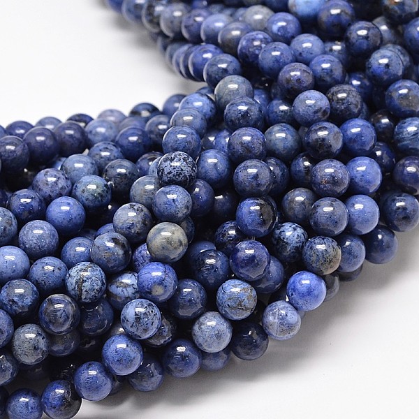 

PandaHall Natural Grade AA Dumortierite Quartz Round Bead Strands, 8mm, Hole: 1mm, about 48pcs/strand, 15.7 inch Dumortierite Round
