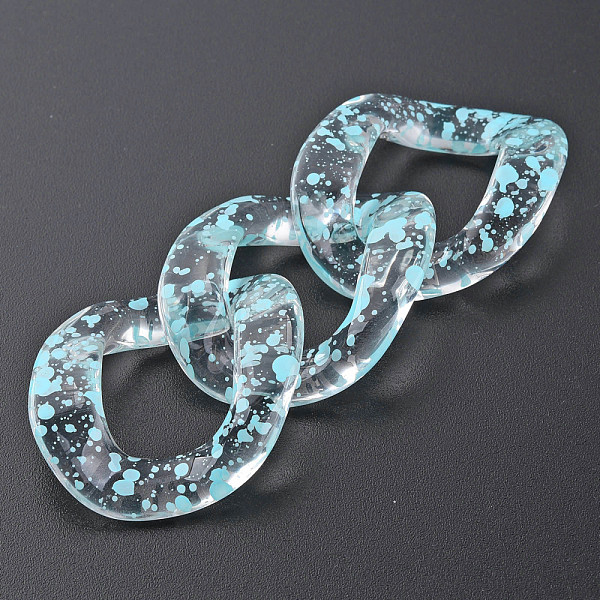 

PandaHall Transparent Acrylic Linking Rings, Quick Link Connectors, for Curb Chains Making, Twist Oval, Sky Blue, 40x33x10mm, Inner Diameter...