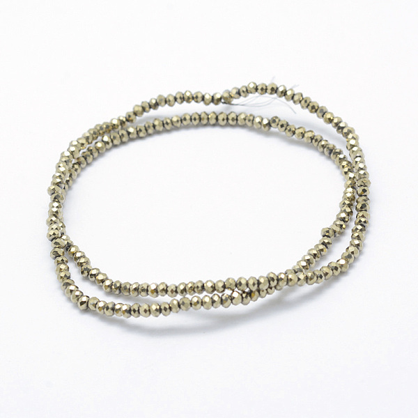 

PandaHall Electroplate Glass Beads Strands, Full Plated, Faceted, Rondelle, Antique Bronze Plated, 2.5x1.5mm, Hole: 0.5mm, about...