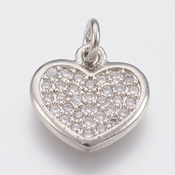 

PandaHall Brass Micro Pave Cubic Zirconia Pendants, Lead Free & Cadmium Free, Heart, Platinum, 13x13x1.5mm, Hole: 3mm Brass+Cubic Zirconia...