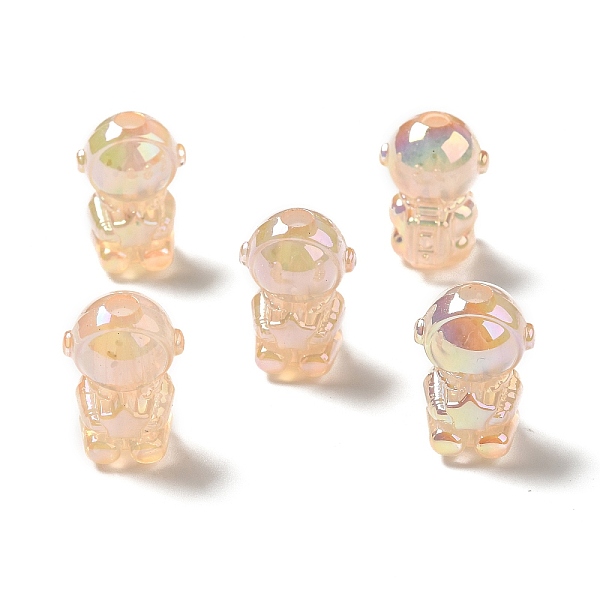 

PandaHall UV Plating Rainbow Iridescent Acrylic Beads, Astronaut, PeachPuff, 20x14x13.5mm, Hole: 3.5mm Acrylic Human Brown