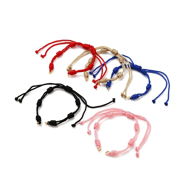 

PandaHall Adjustable Braided Nylon Cord Bracelet Making, with 304 Stainless Steel Open Jump Rings, Mixed Color, Single Chain Length: about 6..., Multicolor