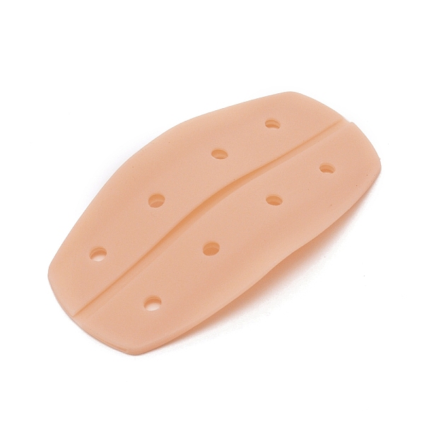 

PandaHall Silicone Non-slip Shoulder Pad, Oval, Sandy Brown, 95x50x4.5mm, Hole: 4.5mm Silicone