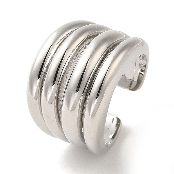 

PandaHall Rack Plating Brass Cuff Rings, Long-Lasting Plated, Lead Free & Cadmium Free, Platinum, Adjustable Brass Others