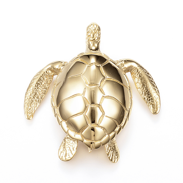 

PandaHall 304 Stainless Steel Big Pendants, Sea Turtle, Golden, 51x47x18mm, Hole: 6x10mm 304 Stainless Steel Other Animal