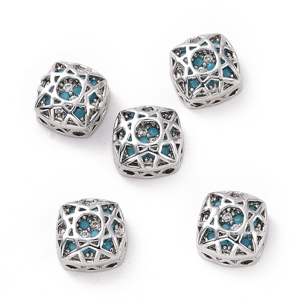 

PandaHall Eco-friendly Brass Cubic Zirconia Multi-Strand Links, Cadmium Free & Lead Free, Square, Platinum, Mixed Color, 8x8x5mm, Hole..., Multicolor