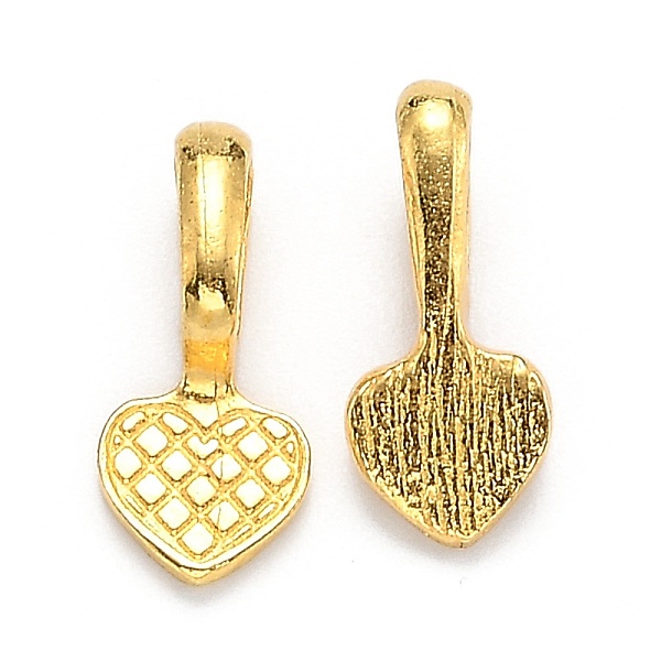 

PandaHall Tibetan Style Alloy Heart Glue-on Flat Pad Pendant Bails, Cadmium Free & Nickel Free & Lead Free, Golden, 21x9x7mm, Hole: 8x4.5mm...