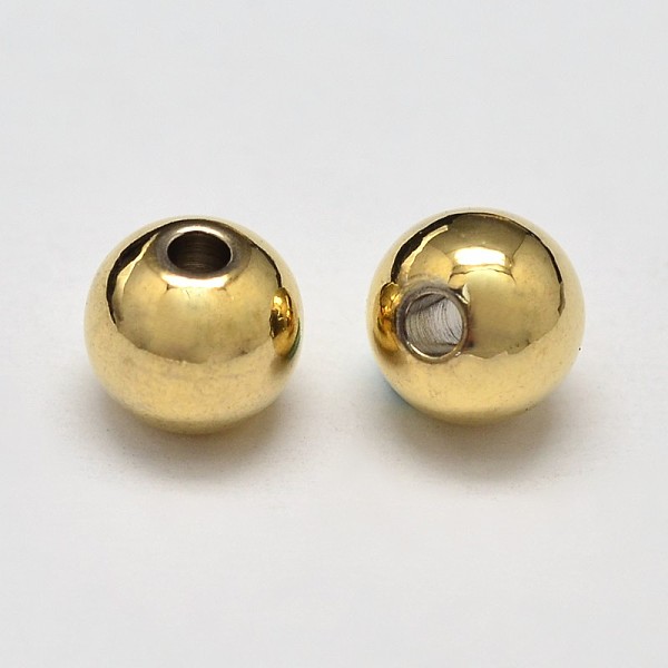 

PandaHall Rack Plating and Vacuum Plating Brass Round Spacer Beads, Golden, 6mm, Hole: 2mm Brass Round