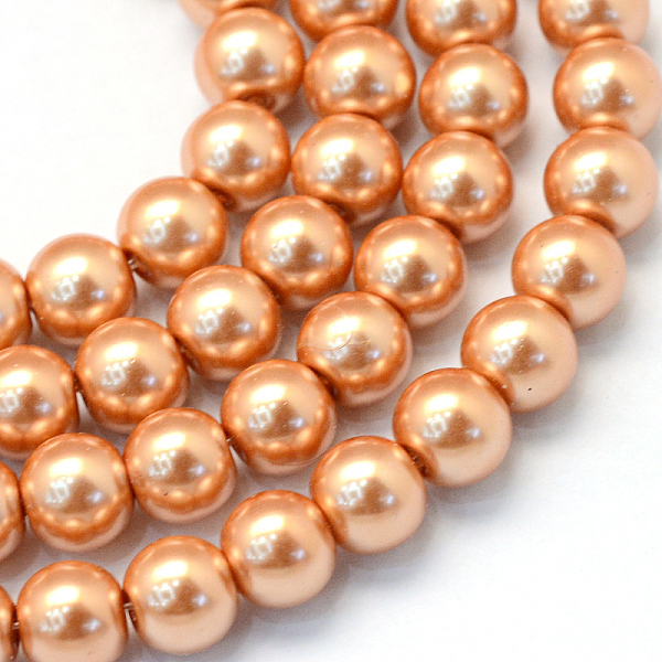 

PandaHall Baking Painted Pearlized Glass Pearl Round Bead Strands, Sandy Brown, 4~5mm, Hole: 1mm, about 200~210pcs/strand, 31.4 inch Glass...