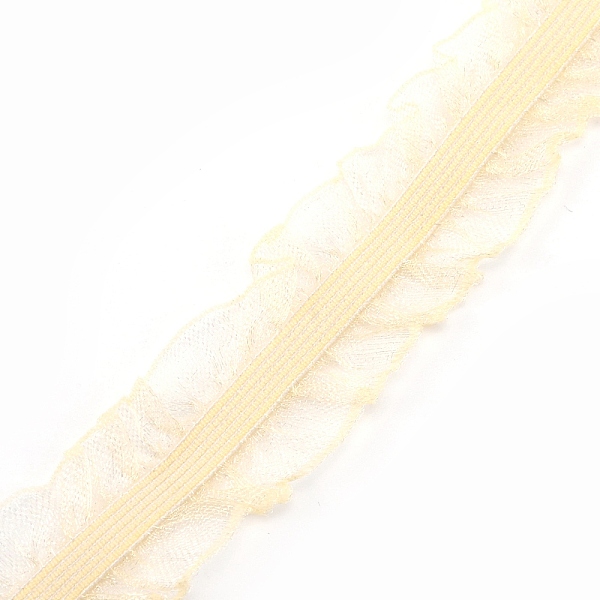

PandaHall Chinlon Elastic Lace Trim, for Sewing, Gift Package Wrapping, Floral Designing, Light Goldenrod Yellow, 1 inch(25mm), about 50...