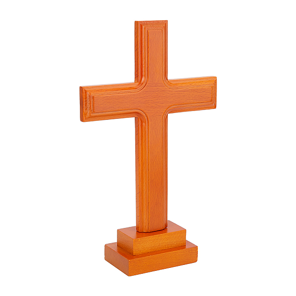 

PandaHall DICOSMETIC 1Pc Cross with Stand Wood Crafted Cross Jesus Christ Crosse Crucifix Table Crosses for Religious Christmas Easter Home...