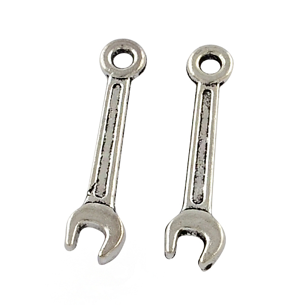 

PandaHall Tibetan Style Zinc Alloy Wrench Pendants, Lead Free & Cadmium Free, Antique Silver, 24.3x5.8x1.5mm, Hole: 2mm, about 1000pcs/500g...