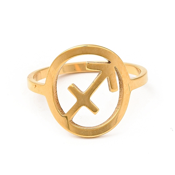 

PandaHall Ion Plating(IP) 201 Stainless Steel Constellations Sagittarius Finger Ring for Women, Golden, US Size 6 1/2(16.9mm) 201 Stainless...
