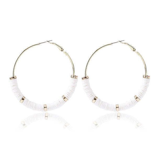 

PandaHall Bohemia Style Colorful Clay Beads Hoop Earrings, Ring Other