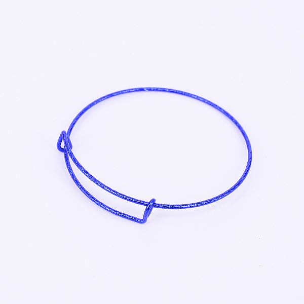 

PandaHall Adjustable Iron Bangle Making, Torque Bangle, Textured, Royal Blue, 1.5mm, Inner Diameter: 2-3/8 inch(6cm) Iron Blue
