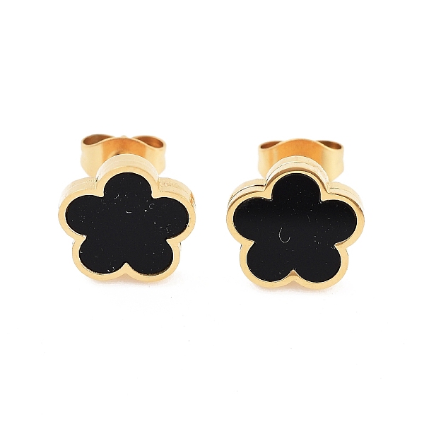 Fleur stud boucles d'oreilles en résine