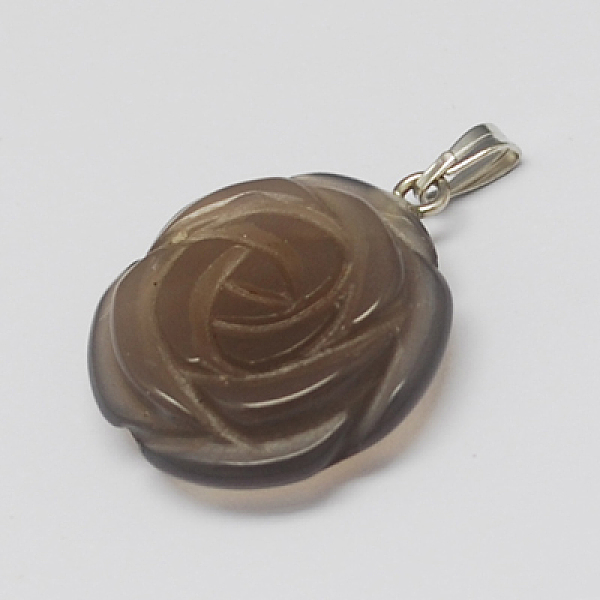 

PandaHall Gemstone Pendants, with Brass Clasps, Mixed Stone, Rose Flower, Mixed Color, 23x20x7mm, Hole: 6x2mm, 12pcs/box Mixed Stone Flower..., Multicolor