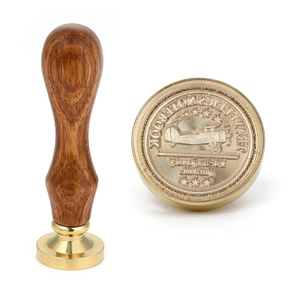 

PandaHall Brass Retro Wax Sealing Stamp, with Wooden Handle for Post Decoration DIY Card Making, Airplane Pattern, 90x25.5mm Brass Airplane