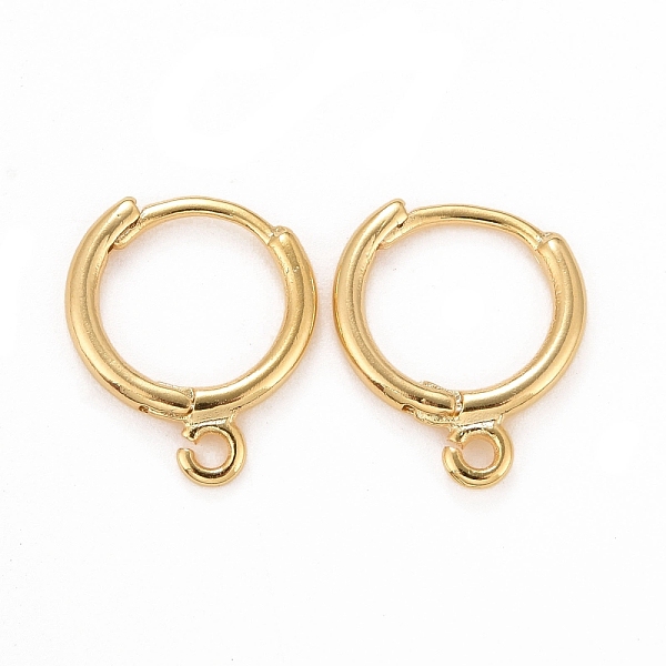 

PandaHall Rack Plating Eco-friendly Brass Hoop Earring Findings, with Horizontal Loop, Lead Free & Cadmium Free, Ring, Real 24K Gold Plated...