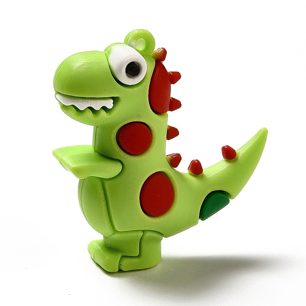 

PandaHall PVC Plastic Big Pendants, Dinosaur Charm, Lime, 52x51x20.5mm, Hole: 3mm PVC Dinosaur Green