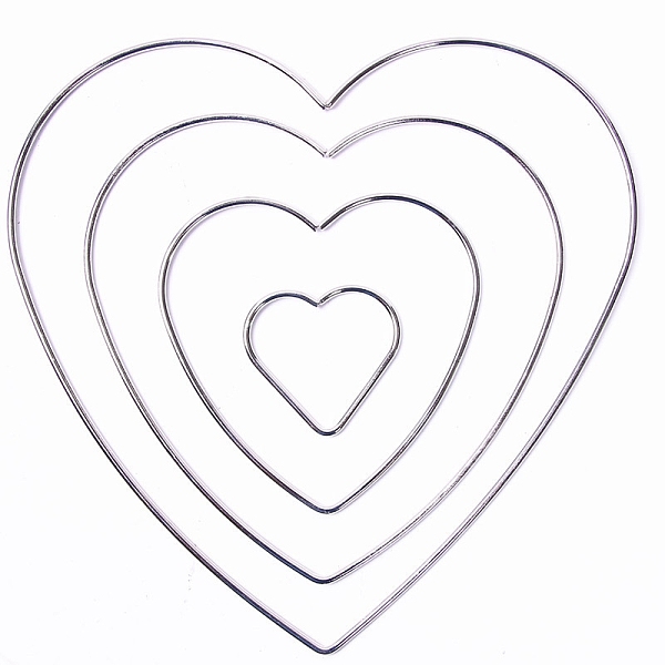 

PandaHall Iron Hoops, Macrame Ring, for Crafts and Woven Net/Web with Feather Supplies, Heart, 50mm Iron Heart