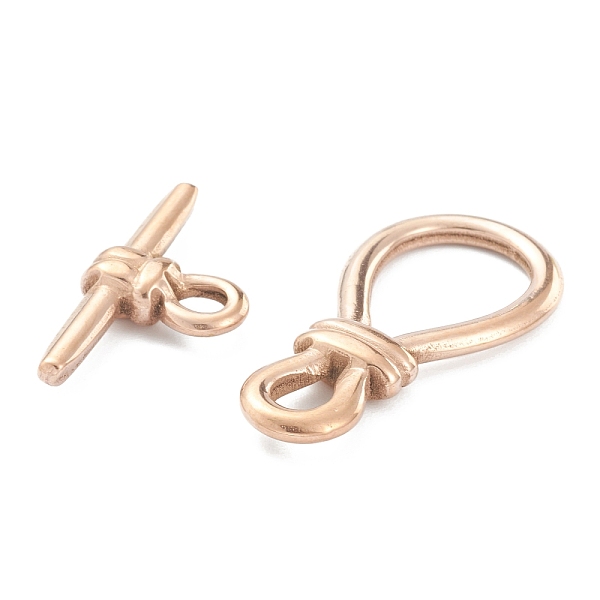 

PandaHall Vacuum Plating 304 Stainless Steel Toggle Clasps, Rose Gold, Bar: 26x13.5x4.5mm, hole: 4x3mm, Clasp: 34x17x4mm, small inner...