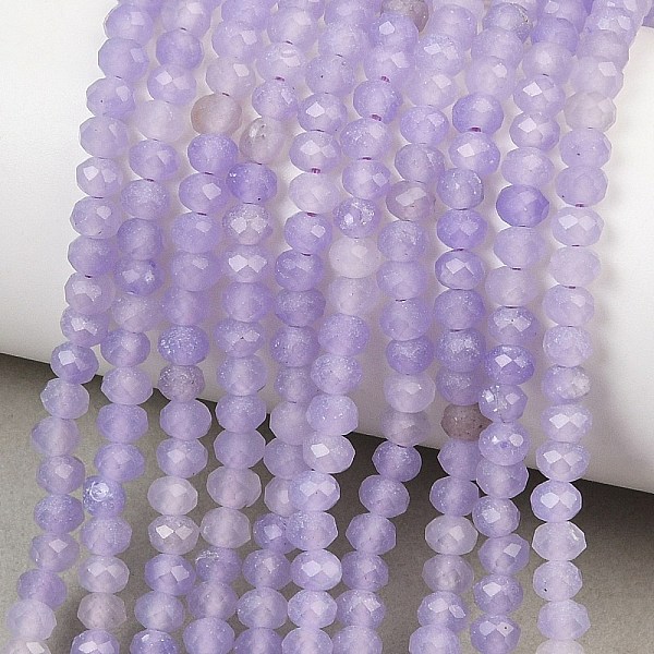 Brins de perles de jade blanc naturel teintées