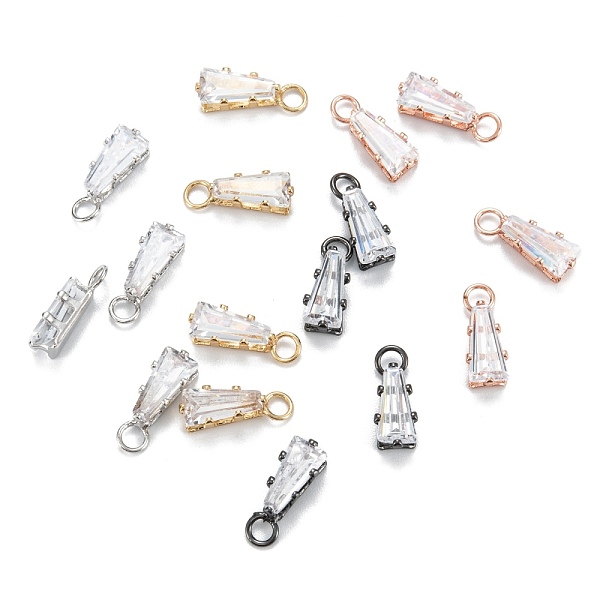 

PandaHall Brass Clear Cubic Zirconia Charms, Long-Lasting Plated, Trapezoid, Mixed Color, 11x3.5x3mm, Hole: 2mm Brass+Cubic Zirconia Others...