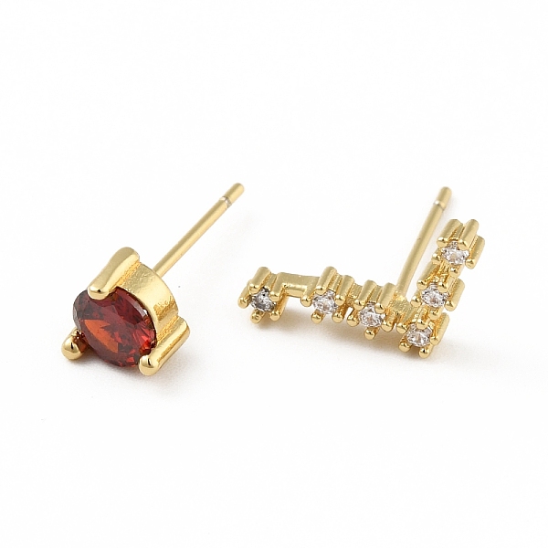 

PandaHall Cubic Zirconia Constellation Asymmetrical Earrings, Real 18K Gold Plated Brass Stud Earrings, Cadmium Free & Lead Free, Pisces...