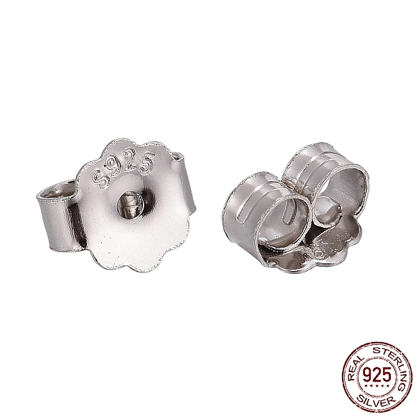 

PandaHall Rhodium Plated 925 Sterling Silver Friction Ear Nuts, with 925 Stamp, Real Platinum Plated, 5x6x3mm, Hole: 0.8mm, about 88pcs/10g...