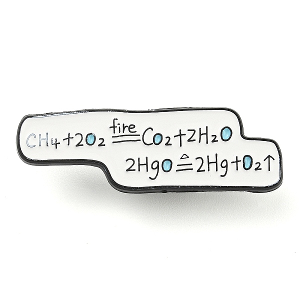 

PandaHall Chemical Equation Enamel Pins, Black Alloy Badge for Backpack Clothes, White, 13x41x1mm Alloy+Enamel Others White