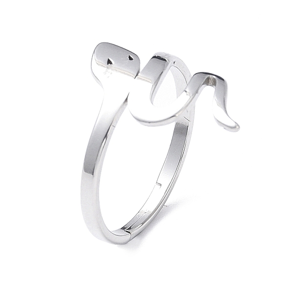 

PandaHall 304 Stainless Steel Snake Adjustable Ring for Women, Stainless Steel Color, Inner Diameter: 16.8mm 304 Stainless Steel