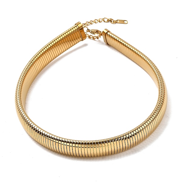 Ion Plating(IP) 304 Stainless Steel Flat Snake Chain Necklaces for Women