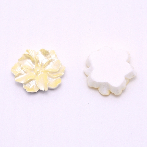 

PandaHall Opaque Resin Cabochon, Flower, Lemon Chiffon, 26x23.7x6.5mm Resin Flower