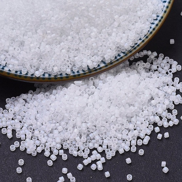 

PandaHall MIYUKI Delica Beads Small, Cylinder, Japanese Seed Beads, 15/0, (DBS0851) Matte Crystal AB, 1.1x1.3mm, Hole: 0.7mm, about..., Clear
