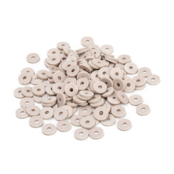 

PandaHall Handmade Polymer Clay Beads, for DIY Jewelry Crafts Supplies, Disc/Flat Round, Heishi Beads, Tan, 8x1mm, Hole: 2mm, about..., Orange