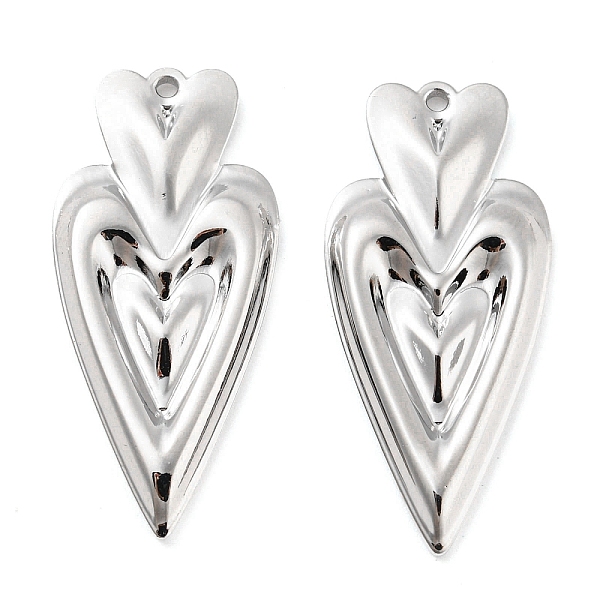 

PandaHall Brass Pendants, Heart Charms, Real Platinum Plated, 30x14x2.2mm, Hole: 1.2mm Brass Heart