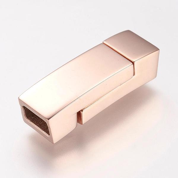 

PandaHall 304 Stainless Steel Magnetic Clasps with Glue-in Ends, Rectangle, Rose Gold, 24x8x6mm, Hole: 3X6mm 304 Stainless Steel Rectangle