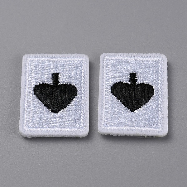 

PandaHall Playing Card Theme Polyester Embroidery Cloth Iron on/Sew on Patches, Costume Accessories, Rectangle, Black, 27x19x2mm Polyester...